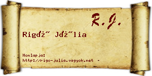 Rigó Júlia névjegykártya